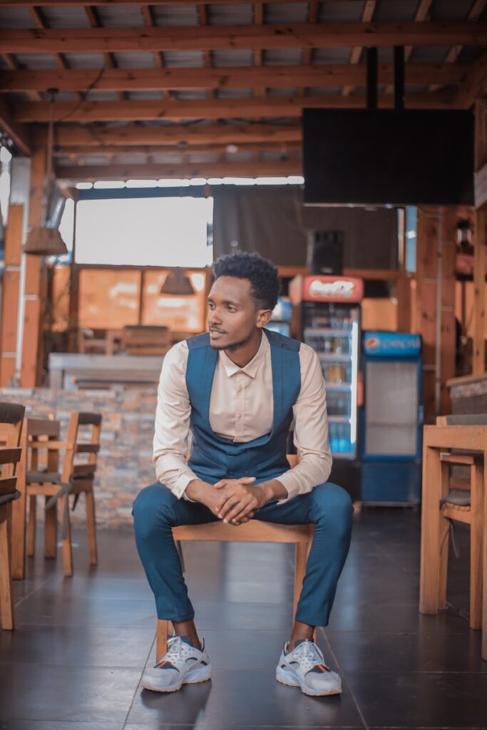 man sitting on chair